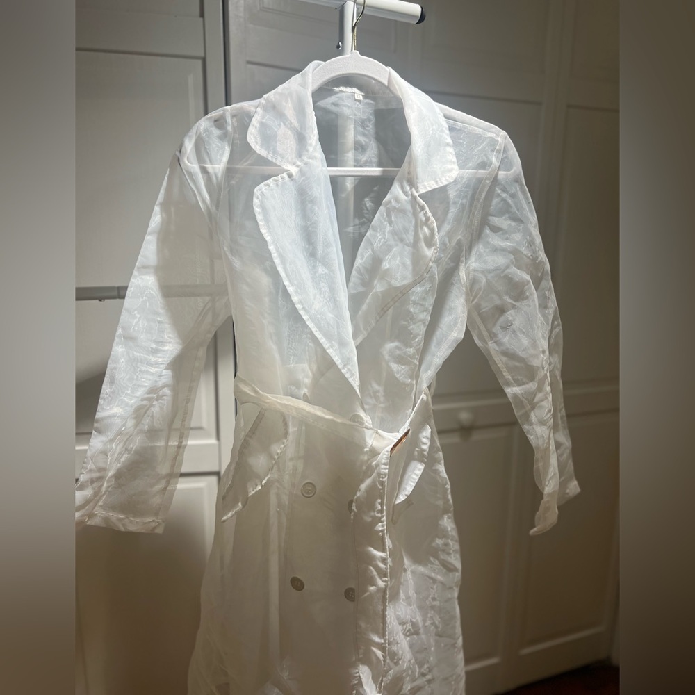 White see through coat..